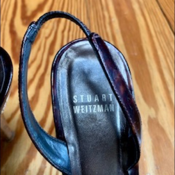 STUART WEITZMAN Patent Peeptoe Slingbacks - Picture 9 of 16